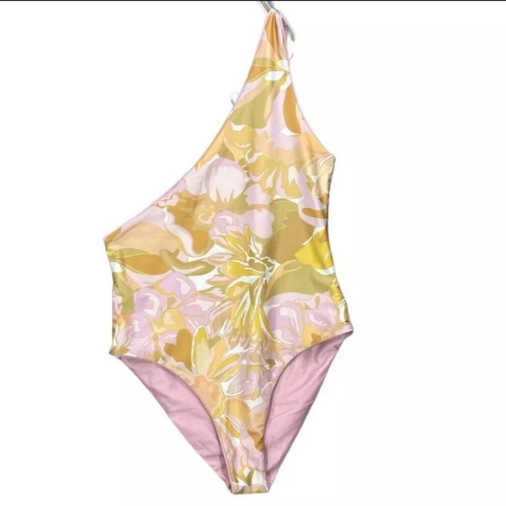 NWT BAIIA Bermuda Reversible Wrapsuit Floral One-Shoulder Swimsuit size 12 - Picture 2 of 16